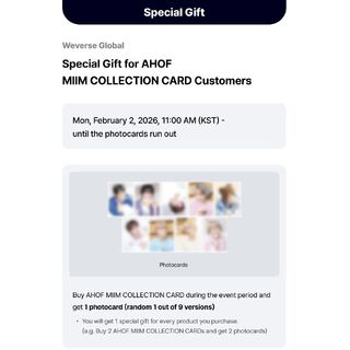 WEVERSE POB for AHOF MIIM Collection Card